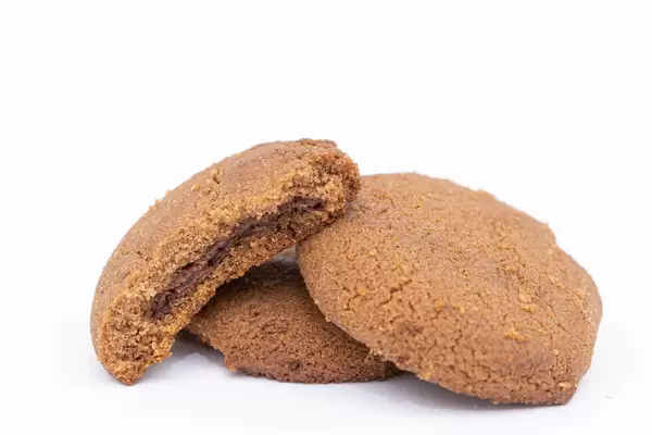 Tasty Chocolate Biscuit cookies on the white background