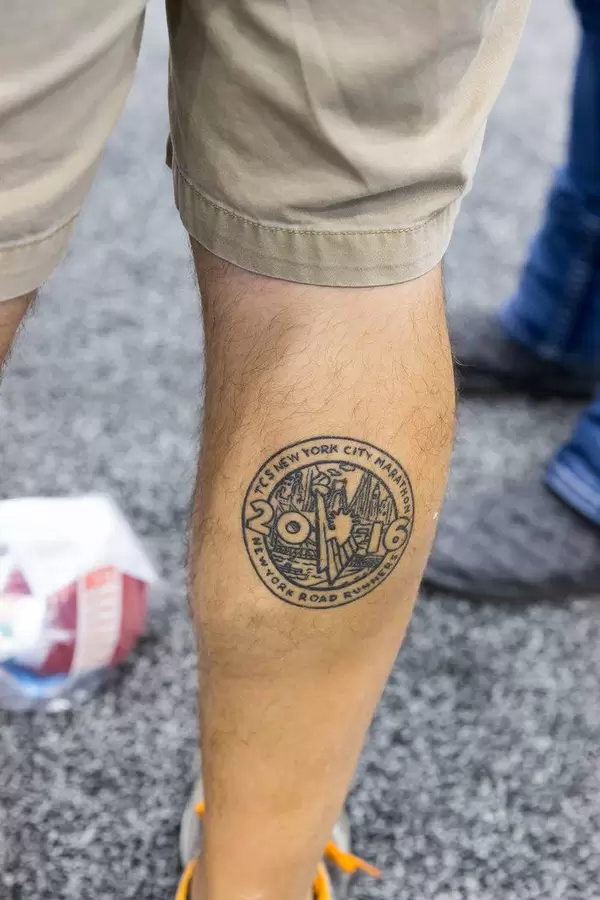 Tattoo am Bein: New York Road Runners, NYC Marathon 2016
