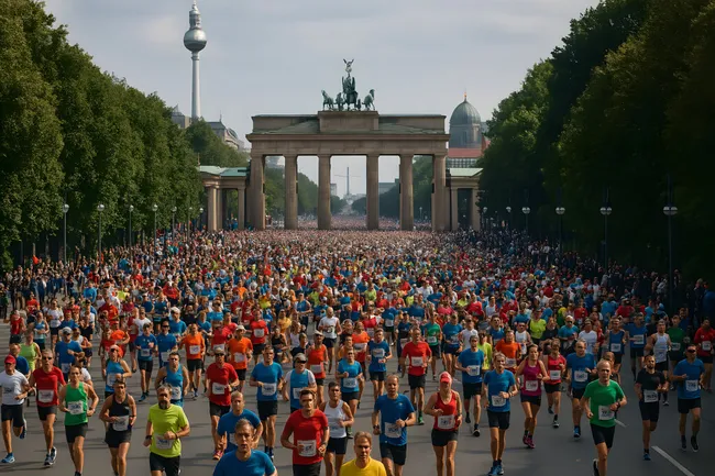 Tausende Läufer beim Berlin-Marathon am Brandenburger Tor
