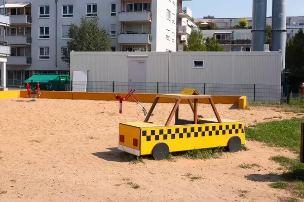 Taxi bench at a playground