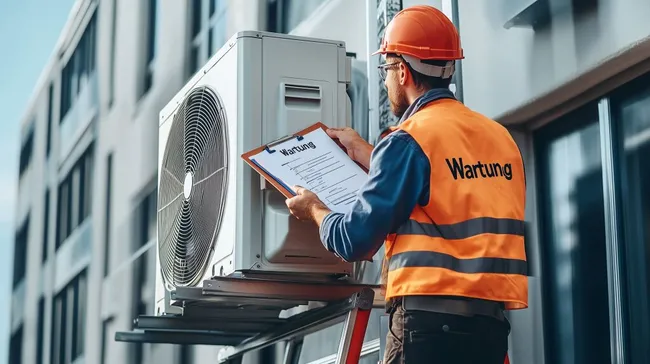Techniker bei der Wartung einer HVAC-Anlage
