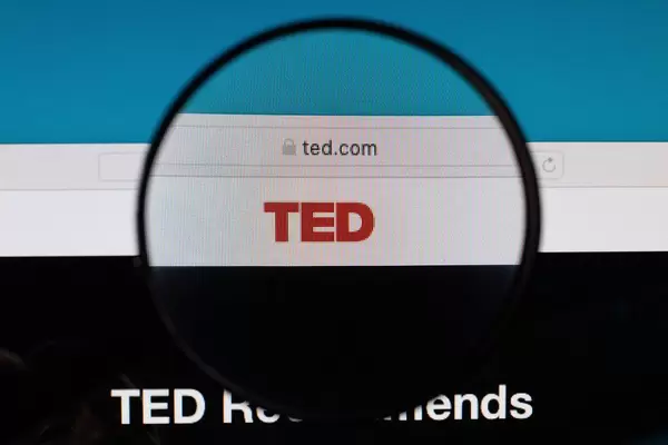 TED logo under magnifying glass