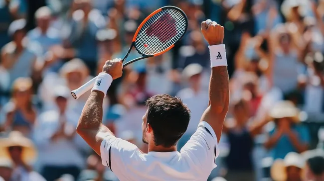 Tennis-Profi feiert emotionalen Sieg vor jubelndem Publikum