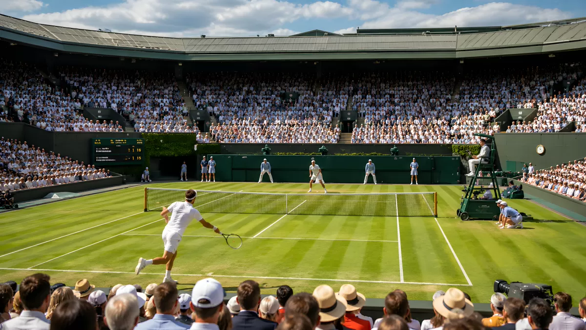 Tennismatch auf dem Centre Court in Wimbledon