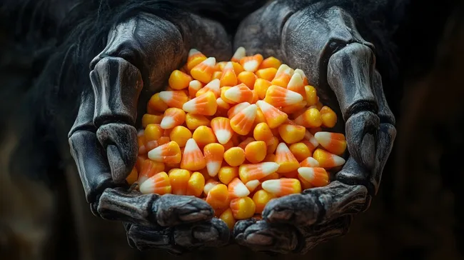Teuflisch köstliche Halloween-Naschereien in Skeletthänden