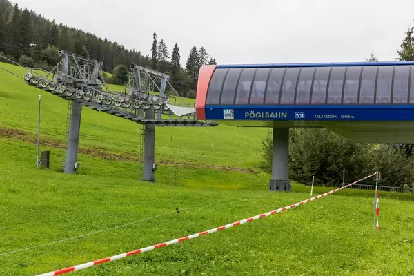 The bottom station of the gondola lift from Inneralpbach to the Wiedersbergerhorn in Austria