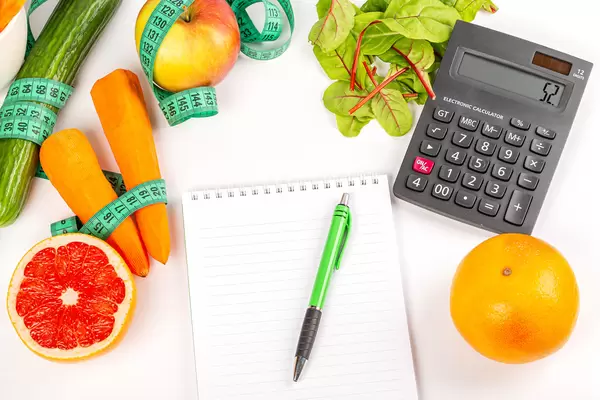 The concept of drawing up a diet menu and counting calories
