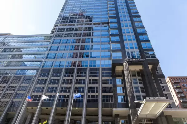 The entrance to the Boeing Building in Chicago at 100 North Riverside Plaza