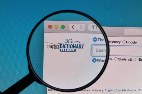 The Free Dictionary logo under magnifying glass
