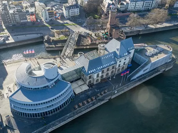 The Imhoff chocolate museum along the river Rhine in Cologne, Germany