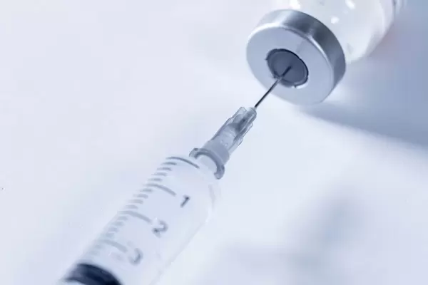 The medication in the syringe