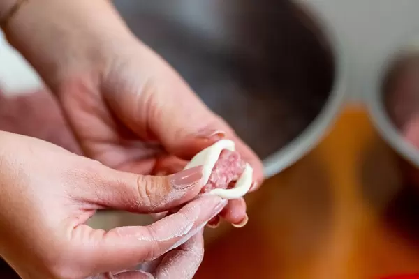 The process of cooking and modeling homemade dumplings