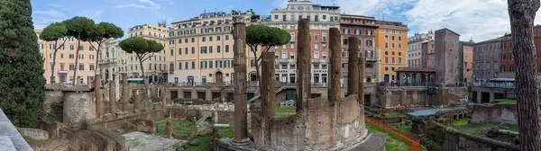 The ruins of Largo di Torre Argentina in the Town center of Rome