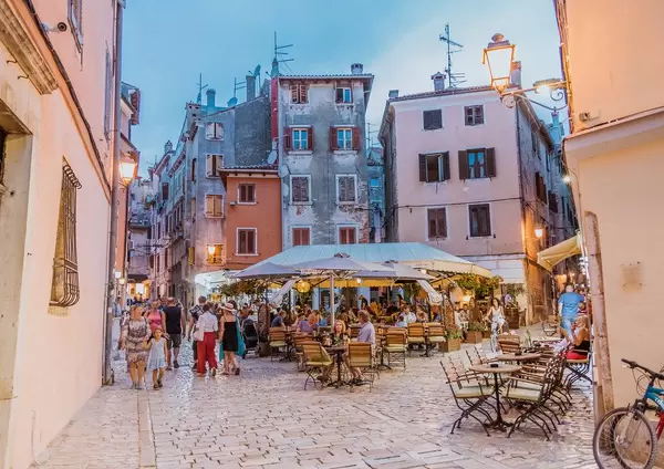 The street in old town of Rovinj, Croatia