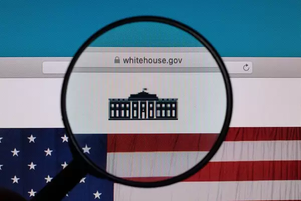The White House website under magnifying glass