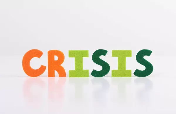 The word Crisis on white background
