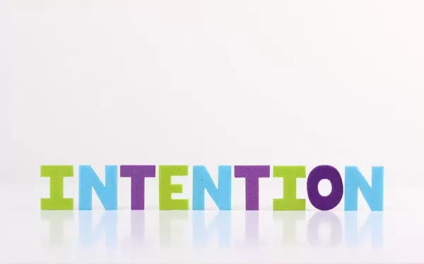 The word Intention on white background