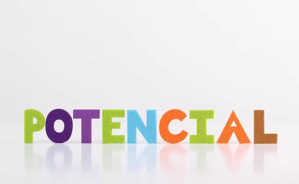 The word Potencial on white background