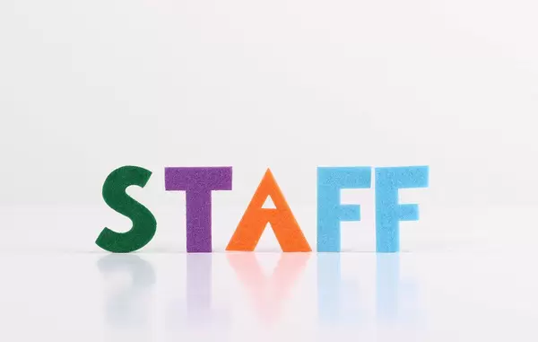 The word Staff on white background