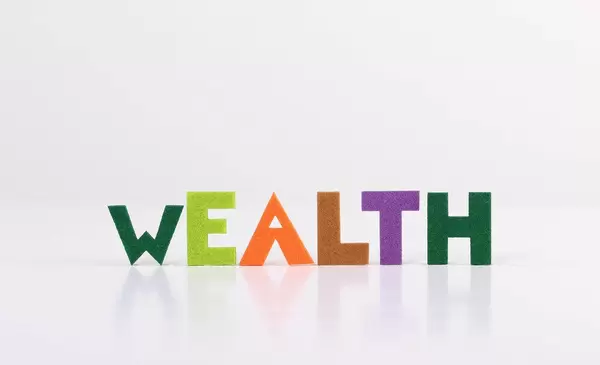 The word Wealth on white background