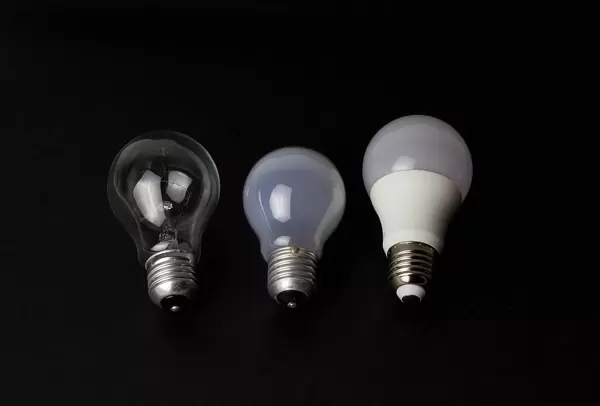 Three different light bulbs