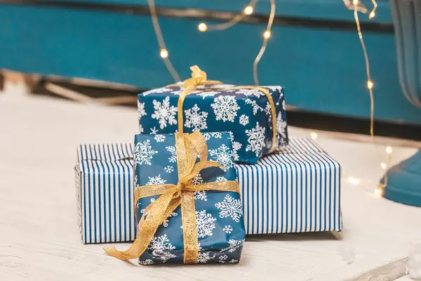 Three gift boxes on the floor