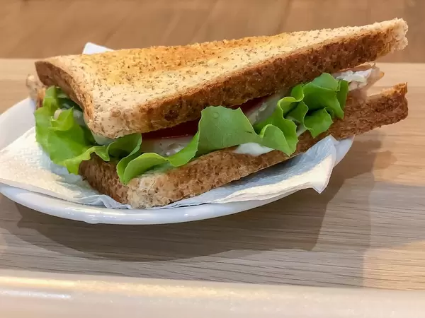 Toastbrot-Sandwich mit Blattsalat