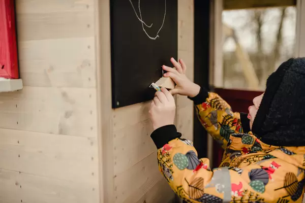 Toddler Drawing Wooden Piece Outdoor