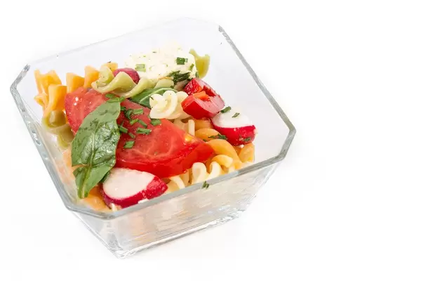 Tomato Radishes Rukola and Cheese in the square bowl (Flip 2019)