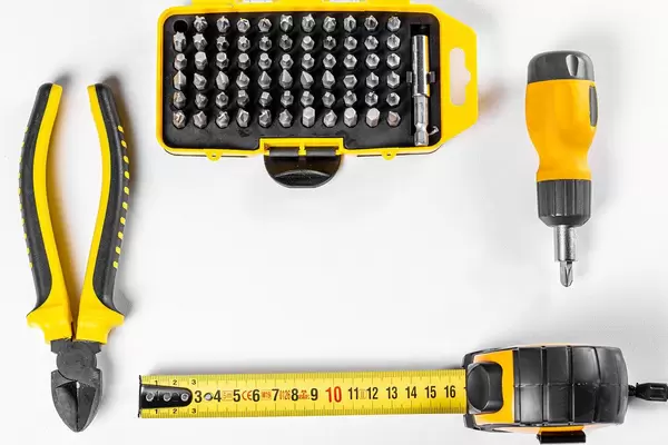 Tool frame on a white background with free space