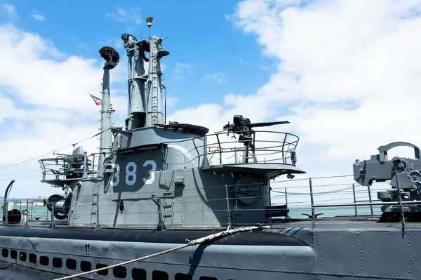 Top part of a war submarine