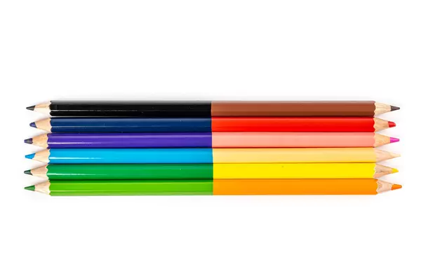 Top view, double-sided colored pencils