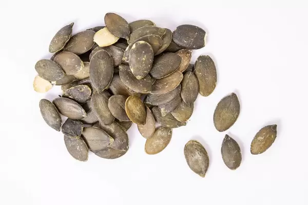 Top view of Dried saulty Pumpkin Seeds (Flip 2019)