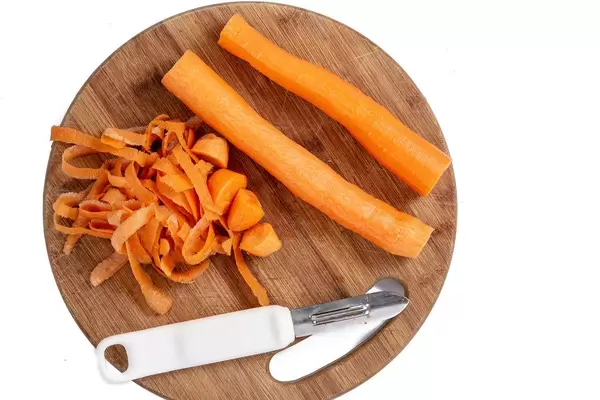 Top view of Fresh Carrot on the wooden board (Flip 2019)