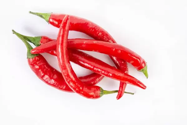Top view of Fresh Red Hot Chilli Peppers (Flip 2019)