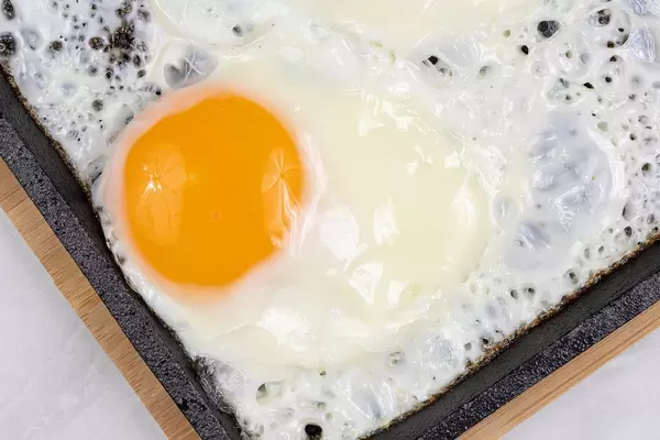 Top view of Fried Eggs in the frying pan