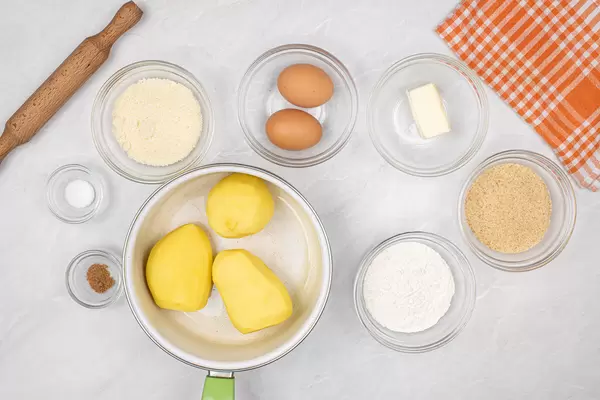 Top view of ingredients ready for cooking