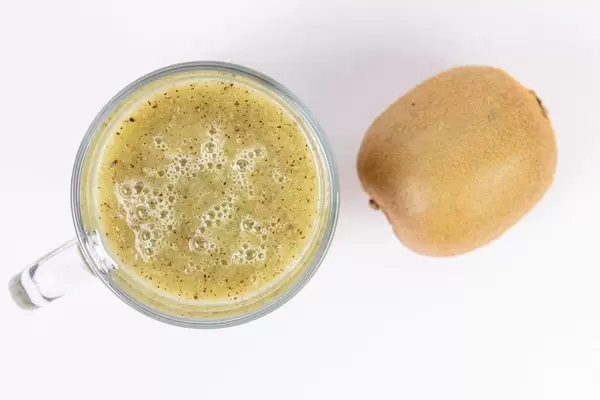 Top view of Kiwi Juice in the glass (Flip 2019)