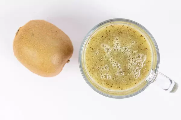 Top view of Kiwi Juice in the glass