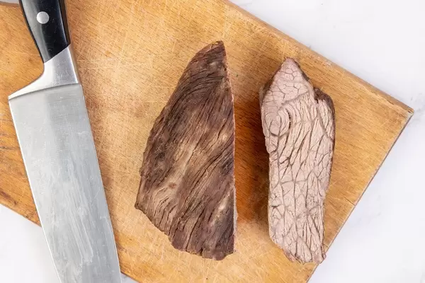 Top view of sliced Boiled Beef