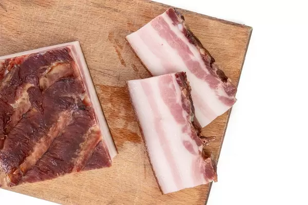 Top view of Smoked homemade bacon (Flip 2019)