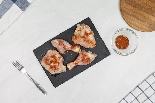 Top view of Spiced Chicken Drumsticks with Paprika