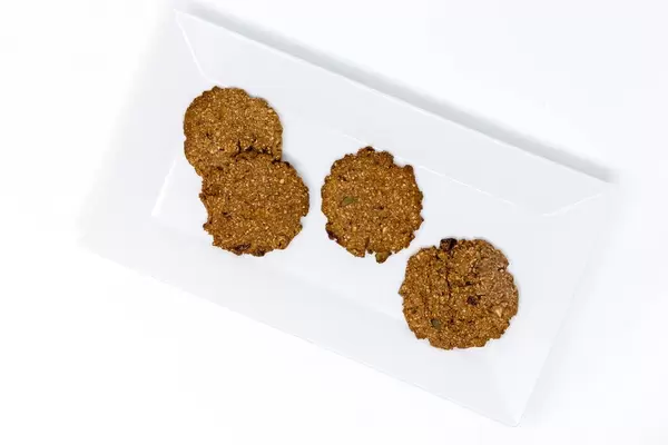 Top View of Superfood Bakery - Glow Makers Cookie on white plate