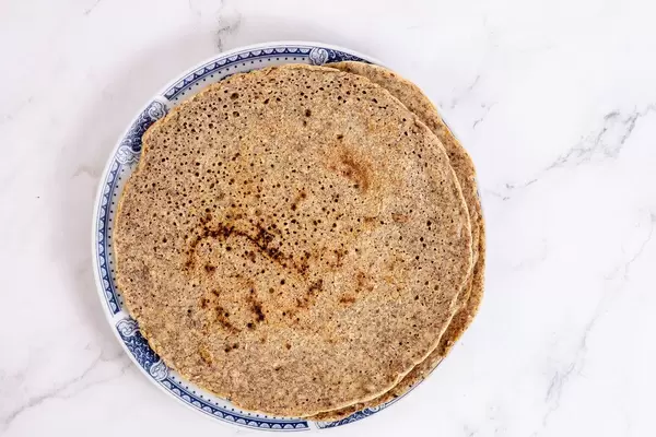 Top view of Whole Wheat Flour Tortillas on the plate