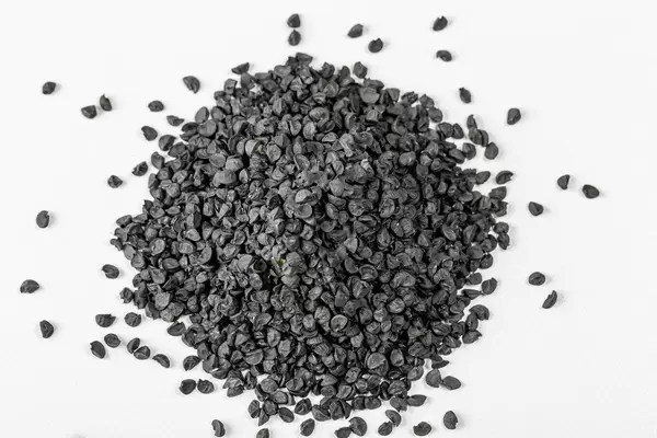 Top view, onion seeds for growing micro-greenery on a white background (Flip 2020)