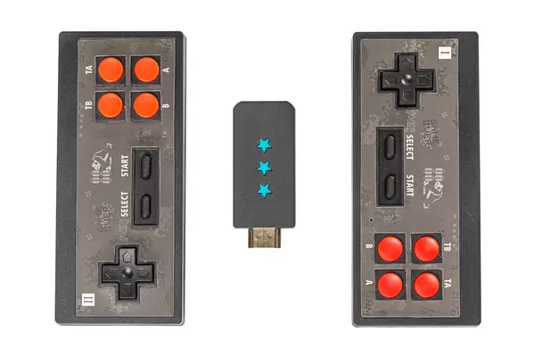 Top view set for playing eight bit games