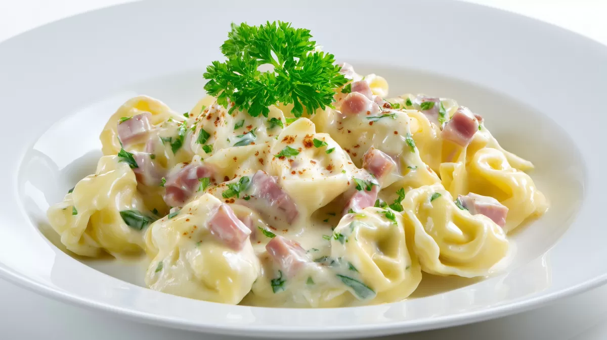 Tortellini in cremiger Schinken-Käse-Sauce