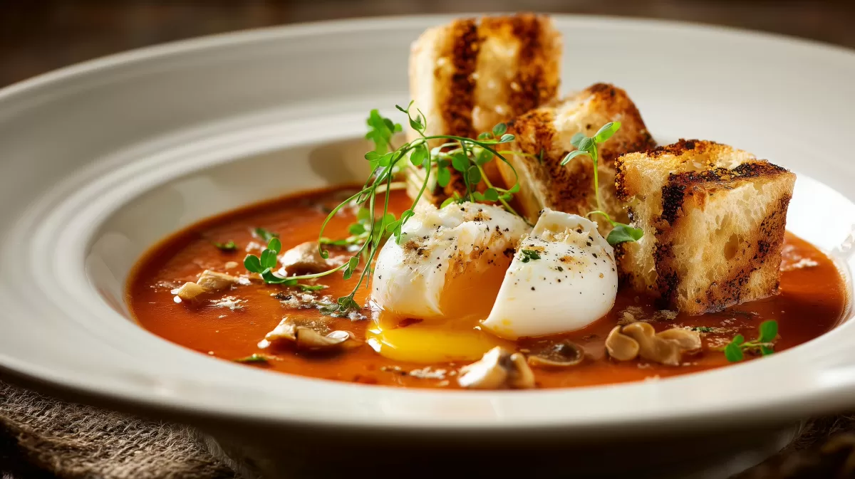 Toskanische Acquacotta mit Steinpilzen und pochiertem Ei