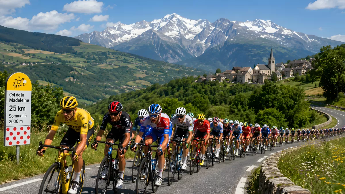 Tour de France Peloton am Col de la Madeleine