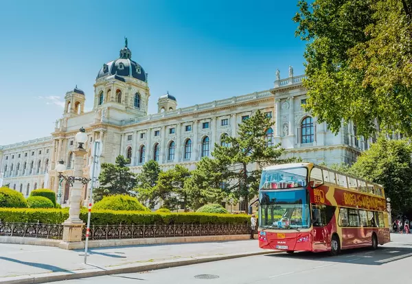 Tourist bus parked in Vienna